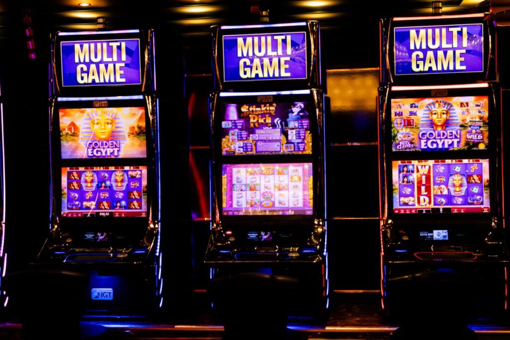 slot machines at night